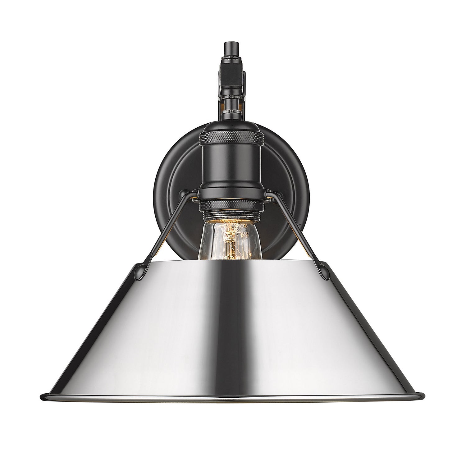 Golden - 3306-1W BLK-CH - One Light Wall Sconce - Orwell BLK - Matte Black