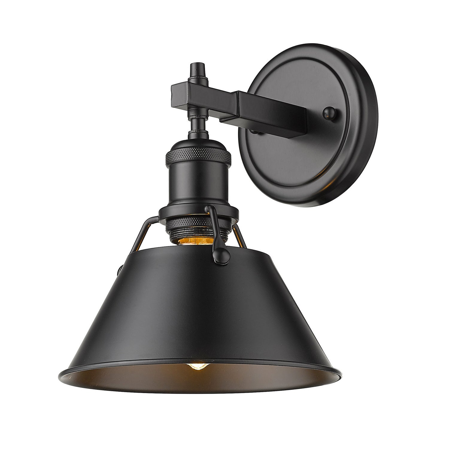 Golden - 3306-BA1 BLK-BLK - One Light Bath Vanity - Orwell BLK - Matte Black