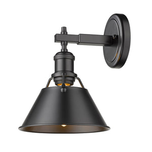 Golden - 3306-BA1 BLK-BLK - One Light Bath Vanity - Orwell BLK - Matte Black