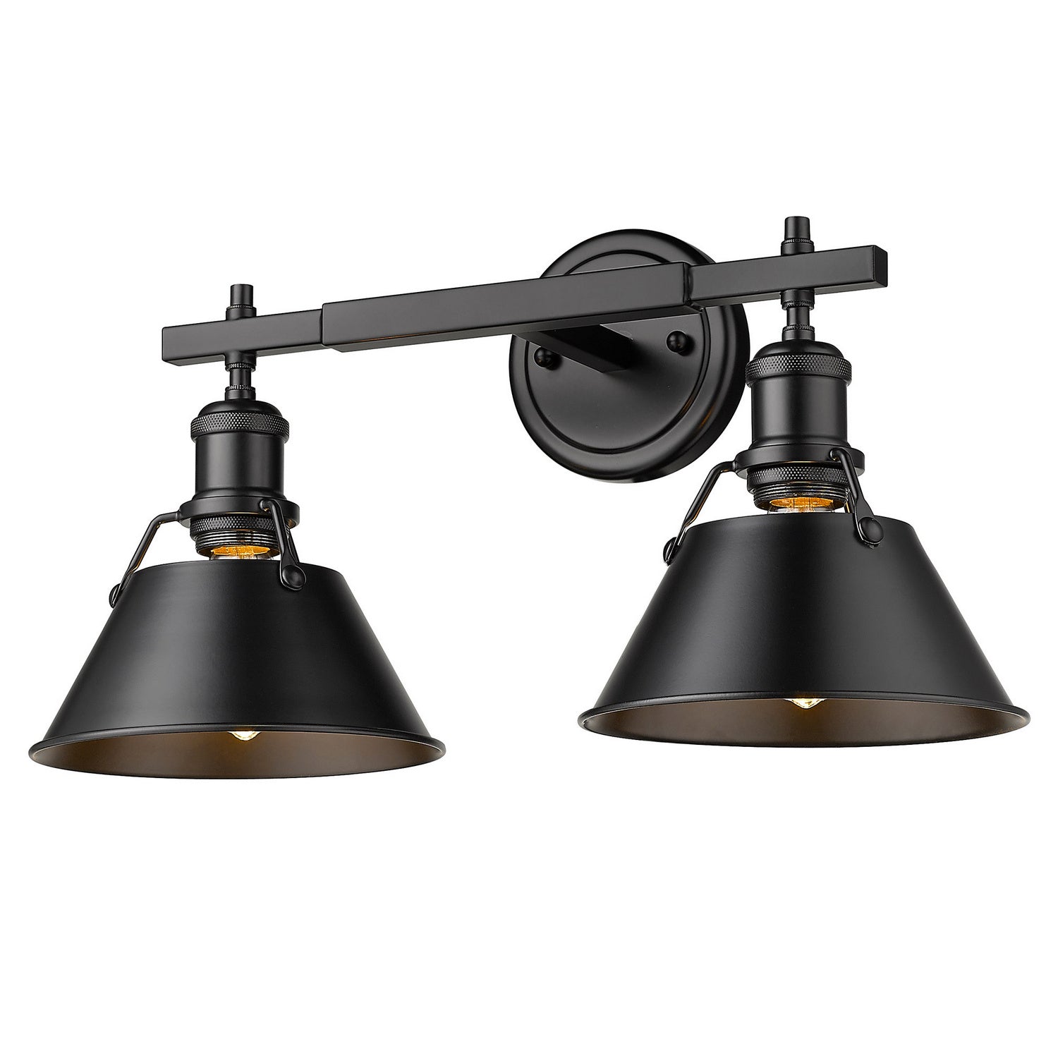 Golden - 3306-BA2 BLK-BLK - Two Light Bath Vanity - Orwell BLK - Matte Black