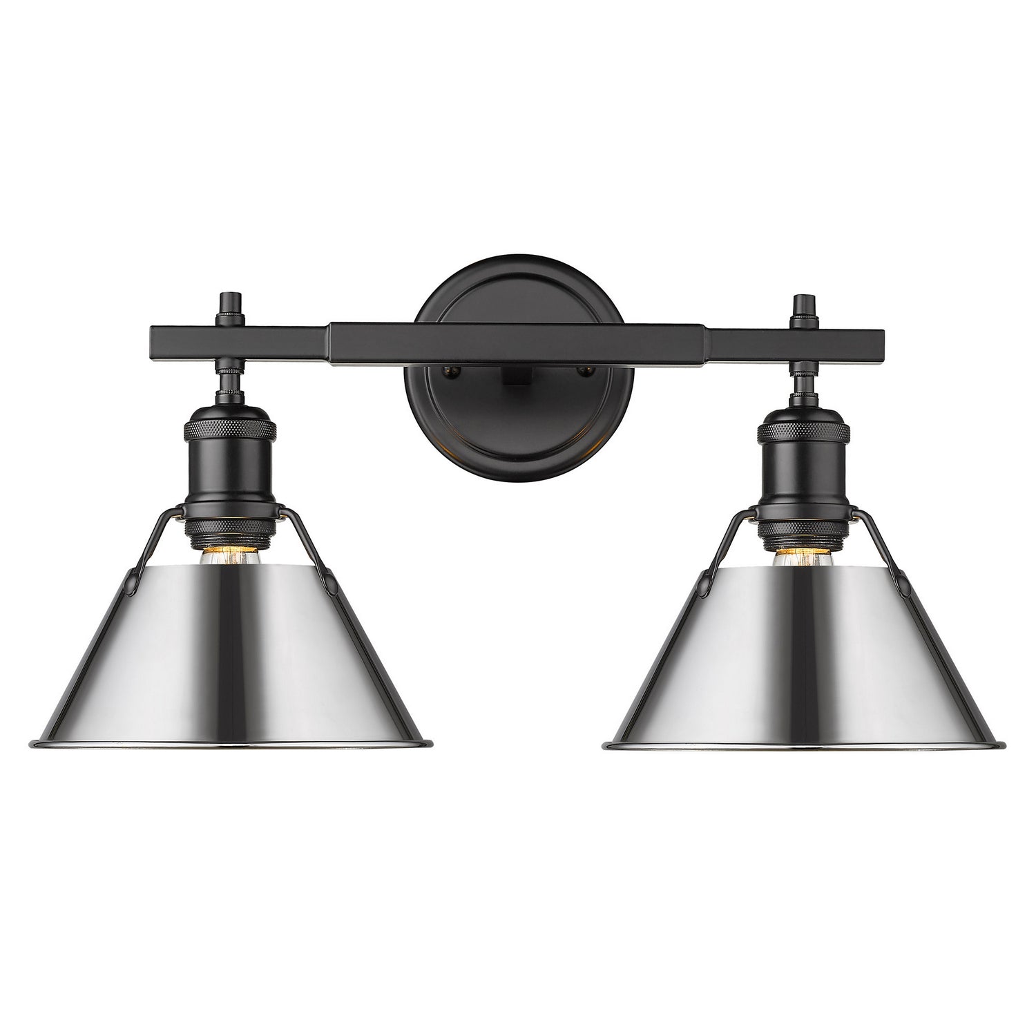 Golden - 3306-BA2 BLK-CH - Two Light Bath Vanity - Orwell BLK - Matte Black