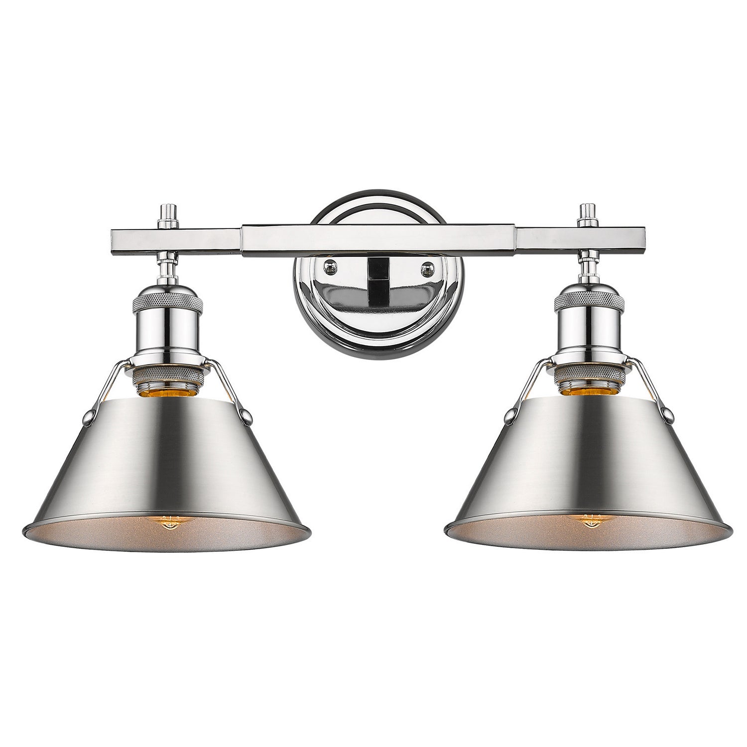 Golden - 3306-BA2 CH-PW - Two Light Bath Vanity - Orwell CH - Chrome