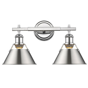 Golden - 3306-BA2 CH-PW - Two Light Bath Vanity - Orwell CH - Chrome