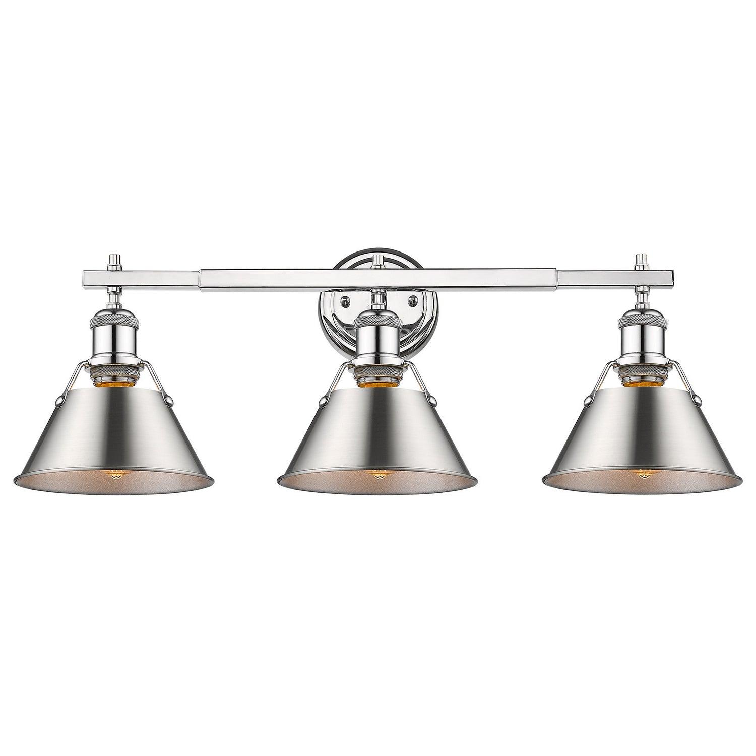 Golden - 3306-BA3 CH-PW - Three Light Bath Vanity - Orwell CH - Chrome