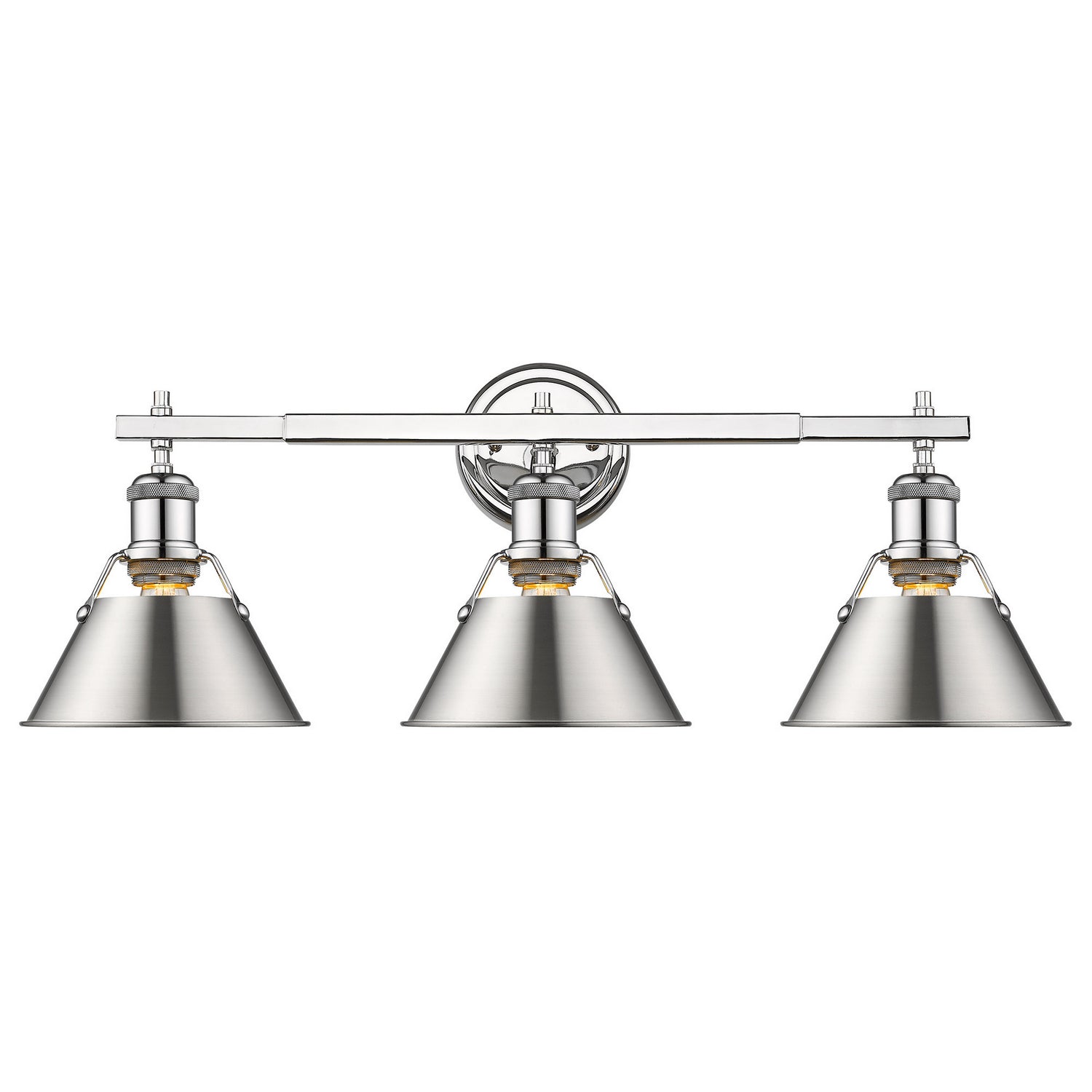 Golden - 3306-BA3 CH-PW - Three Light Bath Vanity - Orwell CH - Chrome