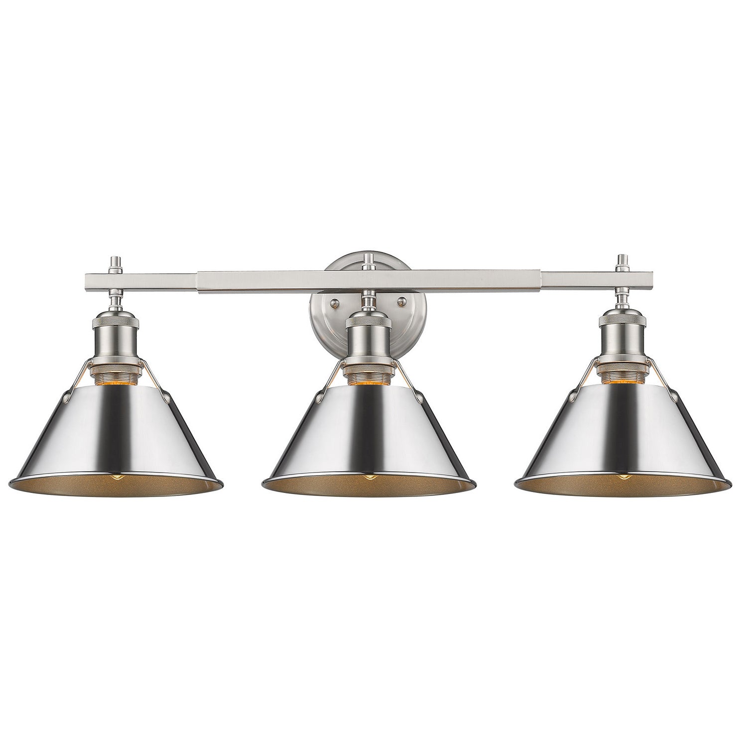 Golden - 3306-BA3 PW-CH - Three Light Bath Vanity - Orwell PW - Pewter