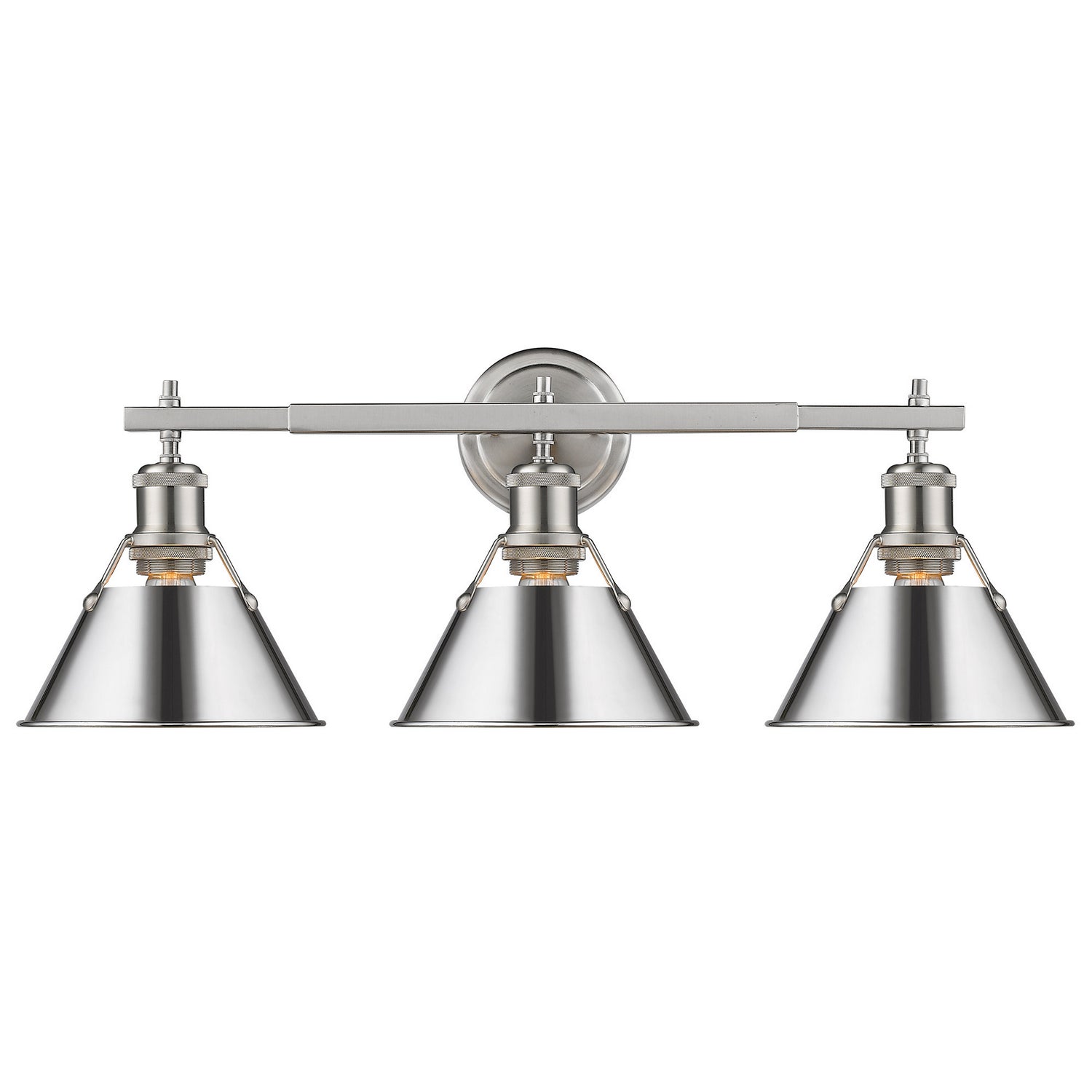 Golden - 3306-BA3 PW-CH - Three Light Bath Vanity - Orwell PW - Pewter