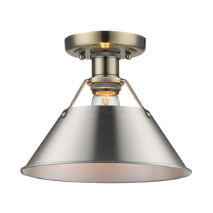 Golden - 3306-FM AB-PW - One Light Flush Mount - Orwell AB - Aged Brass