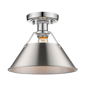 Golden - 3306-FM CH-PW - One Light Flush Mount - Orwell CH - Chrome