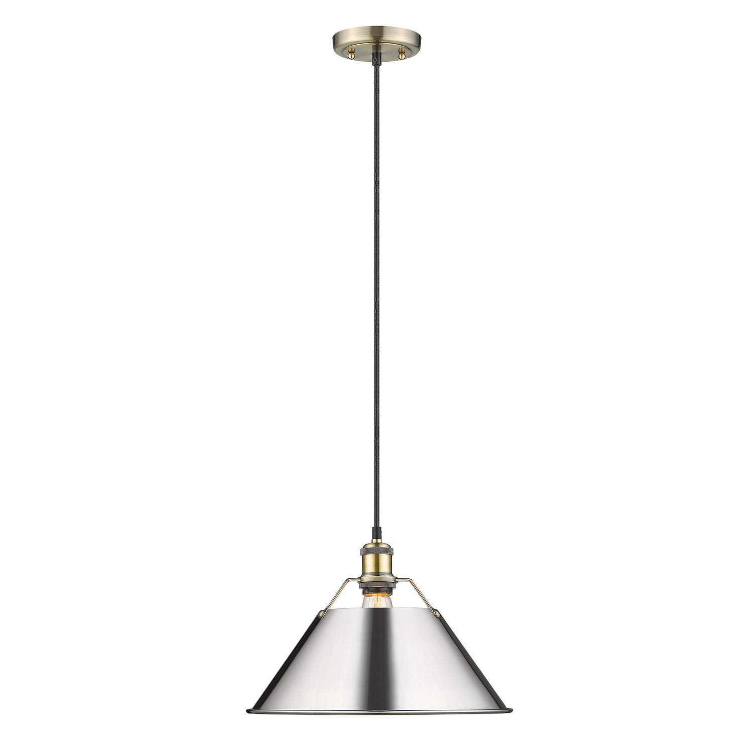 Golden - 3306-L AB-CH - One Light Pendant - Orwell AB - Aged Brass