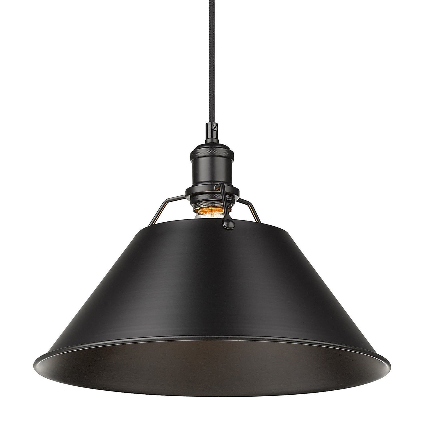 Golden - 3306-L BLK-BLK - One Light Pendant - Orwell BLK - Matte Black