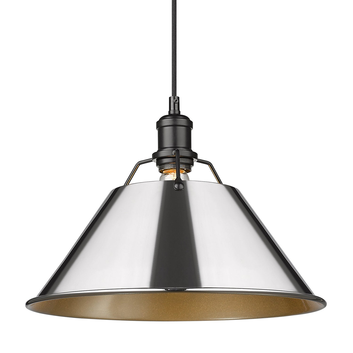 Golden - 3306-L BLK-CH - One Light Pendant - Orwell BLK - Matte Black