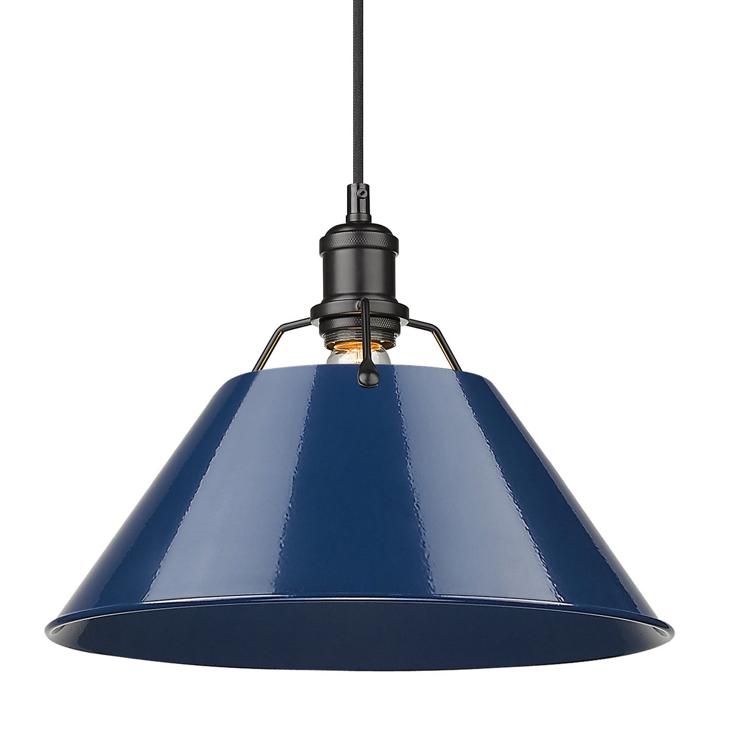 Golden - 3306-L BLK-NVY - One Light Pendant - Orwell BLK - Matte Black