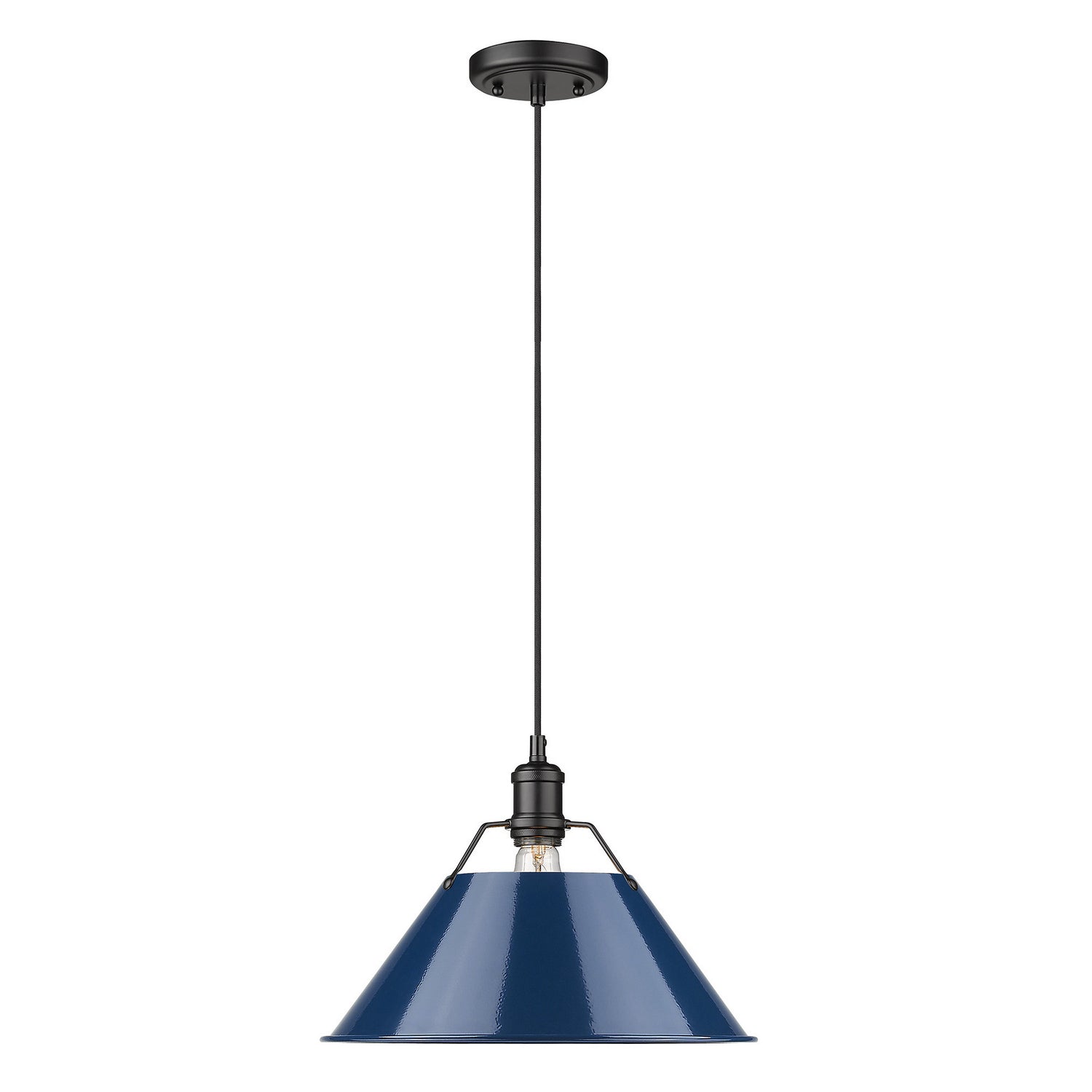 Golden - 3306-L BLK-NVY - One Light Pendant - Orwell BLK - Matte Black