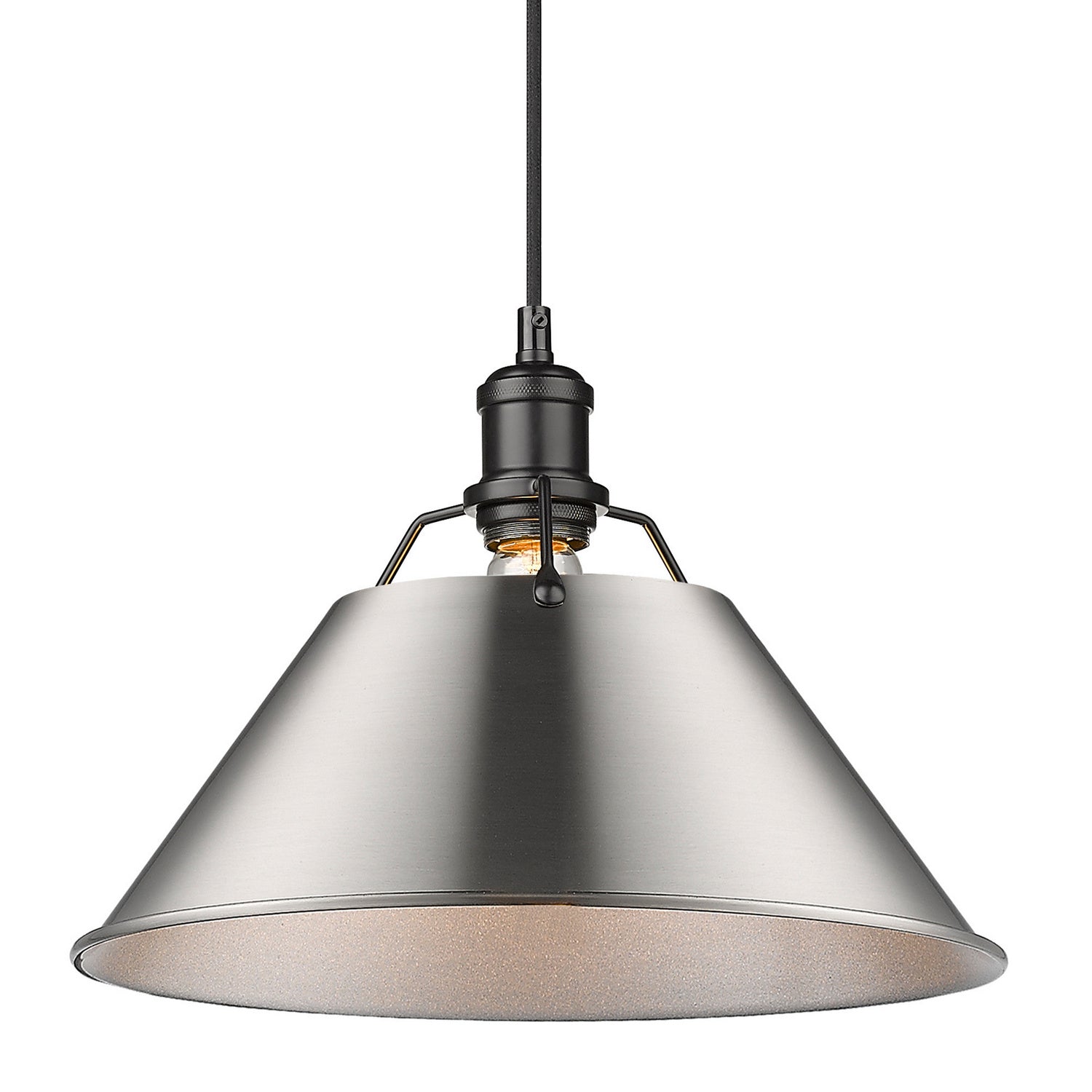 Golden - 3306-L BLK-PW - One Light Pendant - Orwell BLK - Matte Black