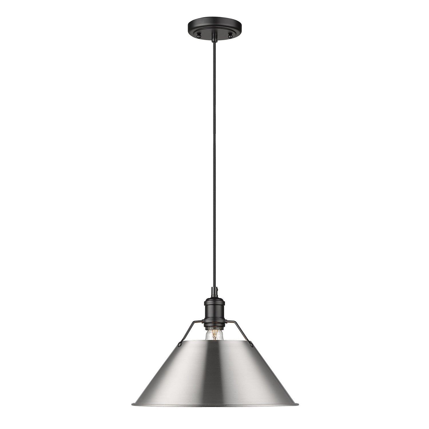 Golden - 3306-L BLK-PW - One Light Pendant - Orwell BLK - Matte Black