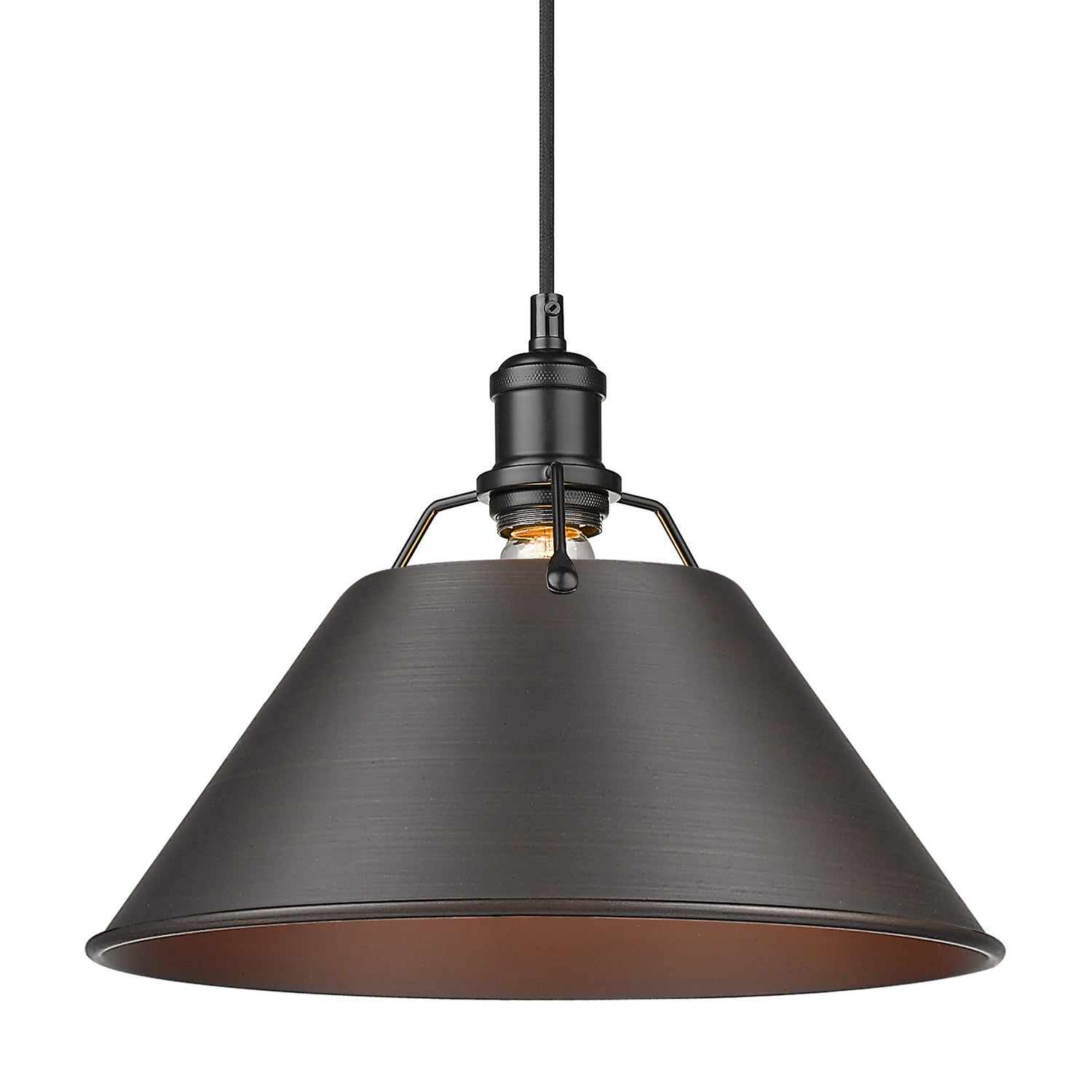 Golden - 3306-L BLK-RBZ - One Light Pendant - Orwell BLK - Matte Black