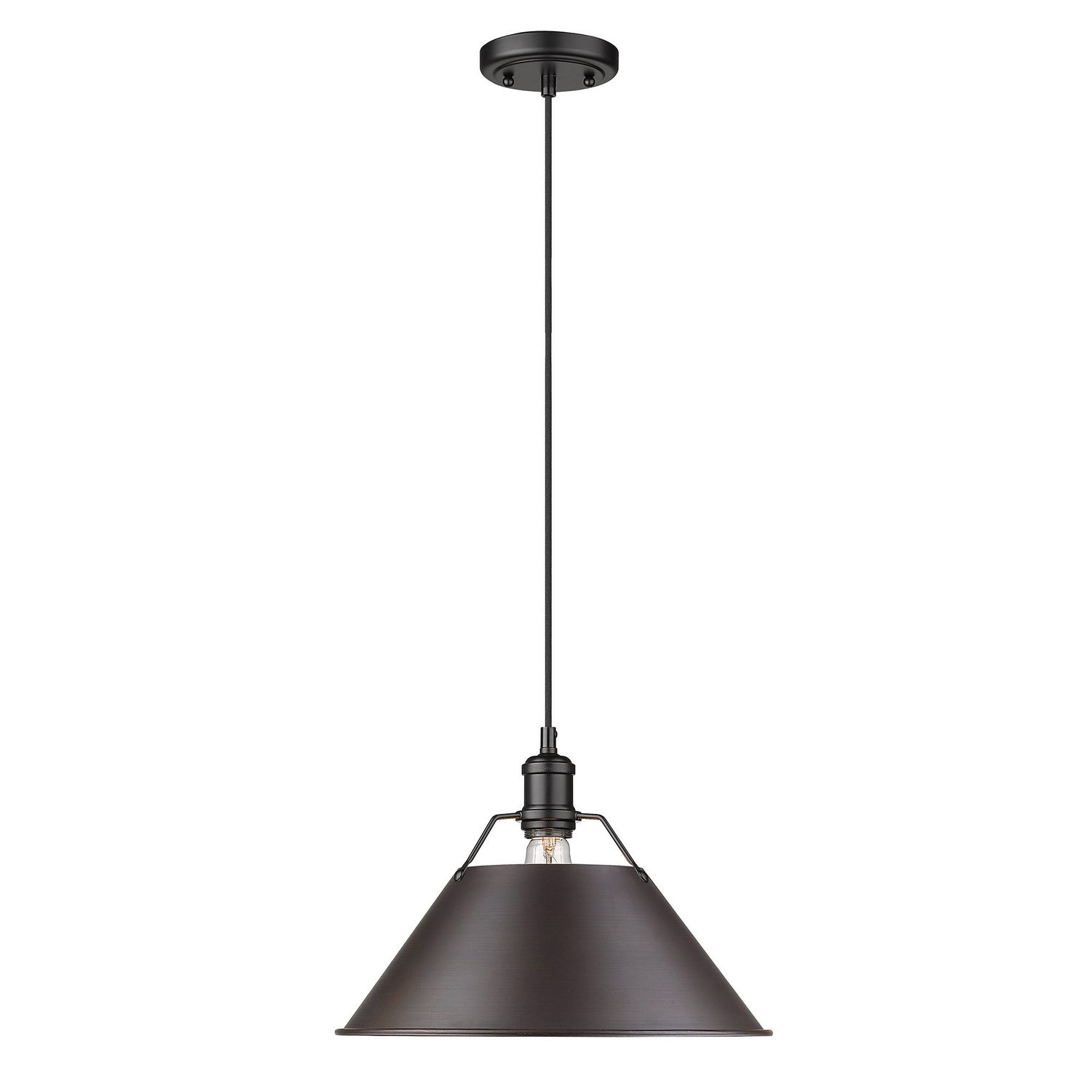 Golden - 3306-L BLK-RBZ - One Light Pendant - Orwell BLK - Matte Black