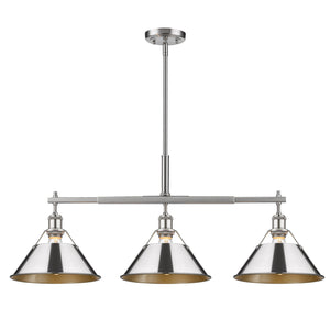 Golden - 3306-LP PW-CH - Three Light Linear Pendant - Orwell PW - Pewter