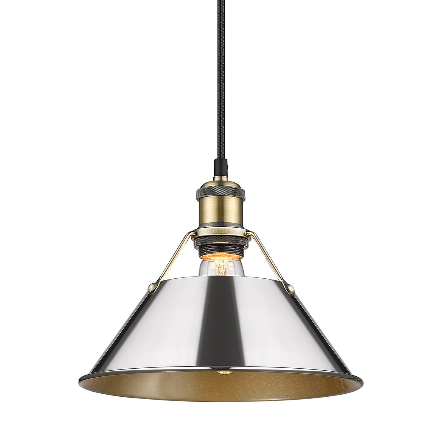 Golden - 3306-M AB-CH - One Light Pendant - Orwell AB - Aged Brass