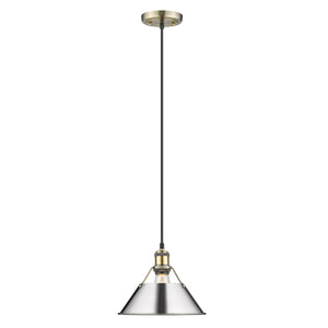 Golden - 3306-M AB-CH - One Light Pendant - Orwell AB - Aged Brass