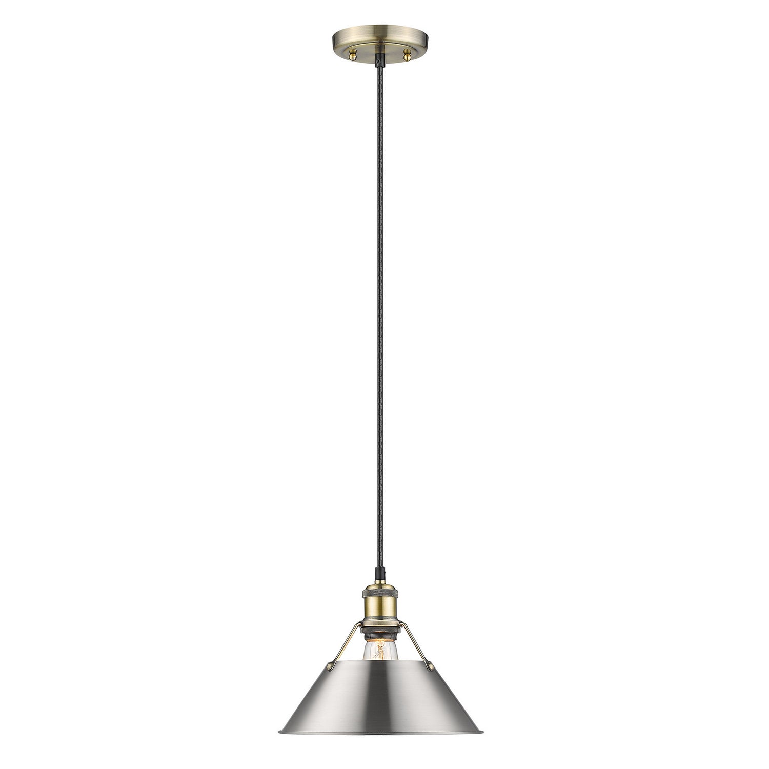 Golden - 3306-M AB-PW - One Light Pendant - Orwell AB - Aged Brass