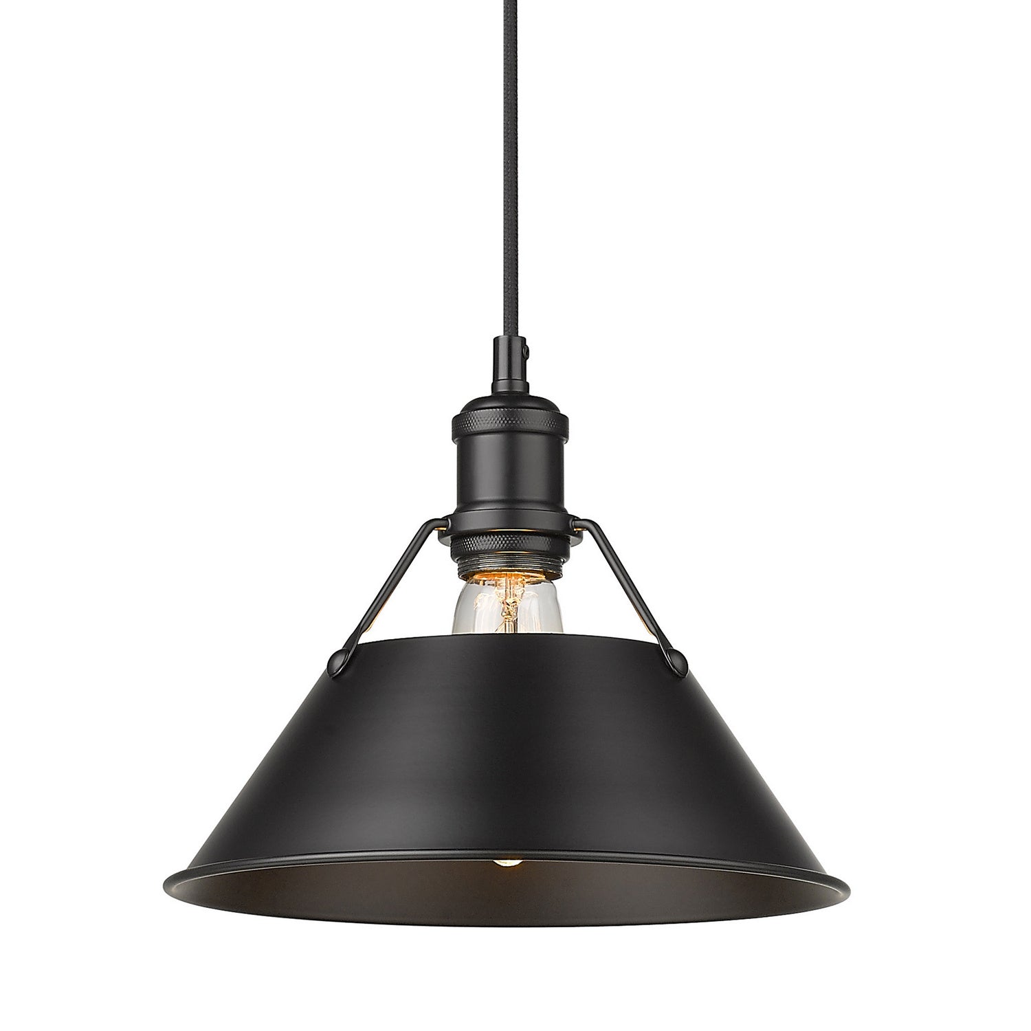 Golden - 3306-M BLK-BLK - One Light Pendant - Orwell BLK - Matte Black