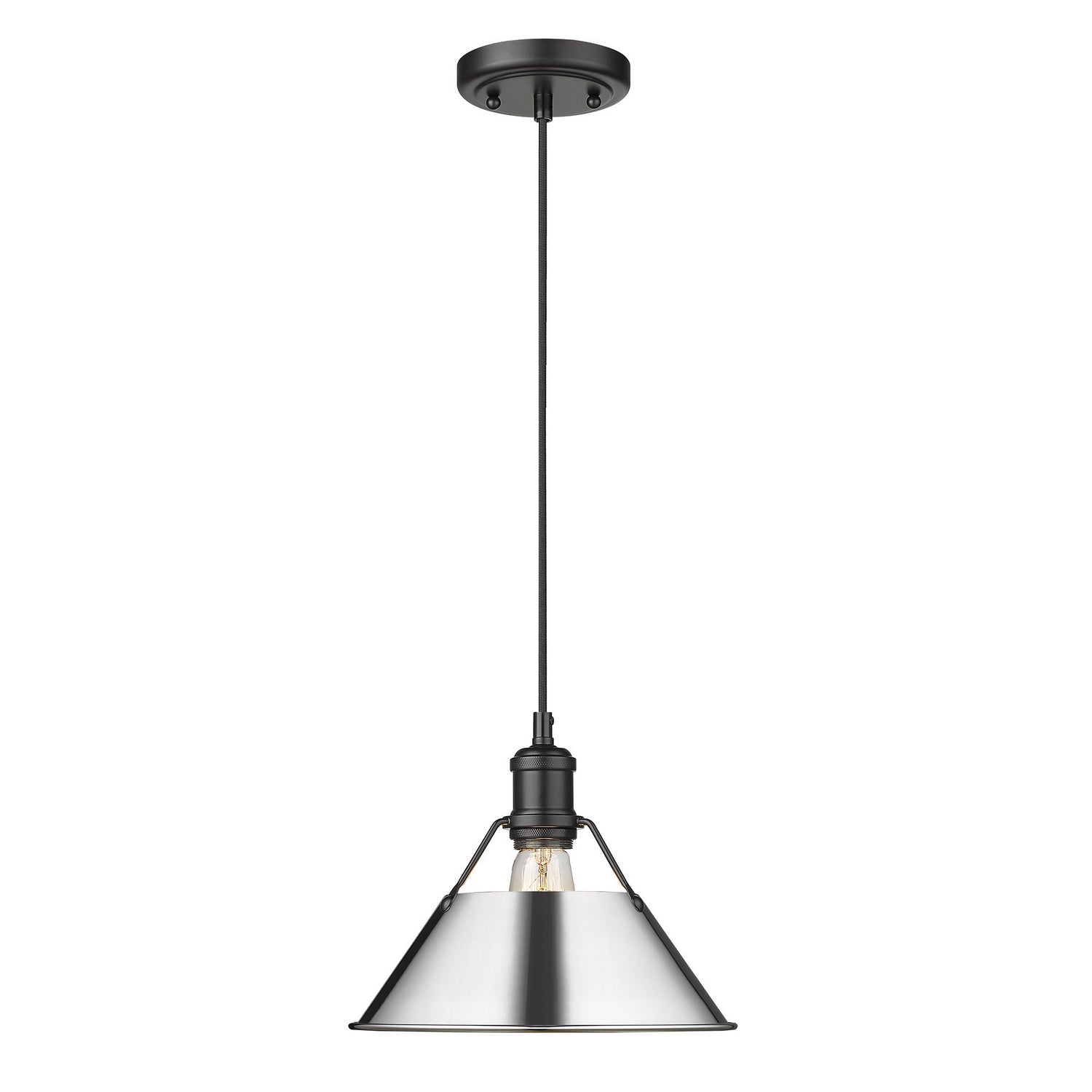 Golden - 3306-M BLK-CH - One Light Pendant - Orwell BLK - Matte Black