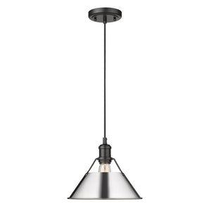 Golden - 3306-M BLK-CH - One Light Pendant - Orwell BLK - Matte Black