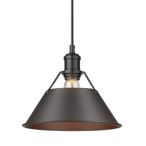 Golden - 3306-M BLK-RBZ - One Light Pendant - Orwell BLK - Matte Black