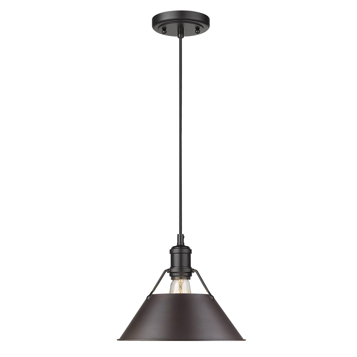 Golden - 3306-M BLK-RBZ - One Light Pendant - Orwell BLK - Matte Black