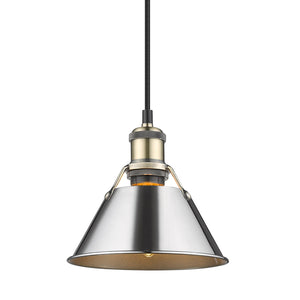 Golden - 3306-S AB-CH - One Light Mini Pendant - Orwell AB - Aged Brass