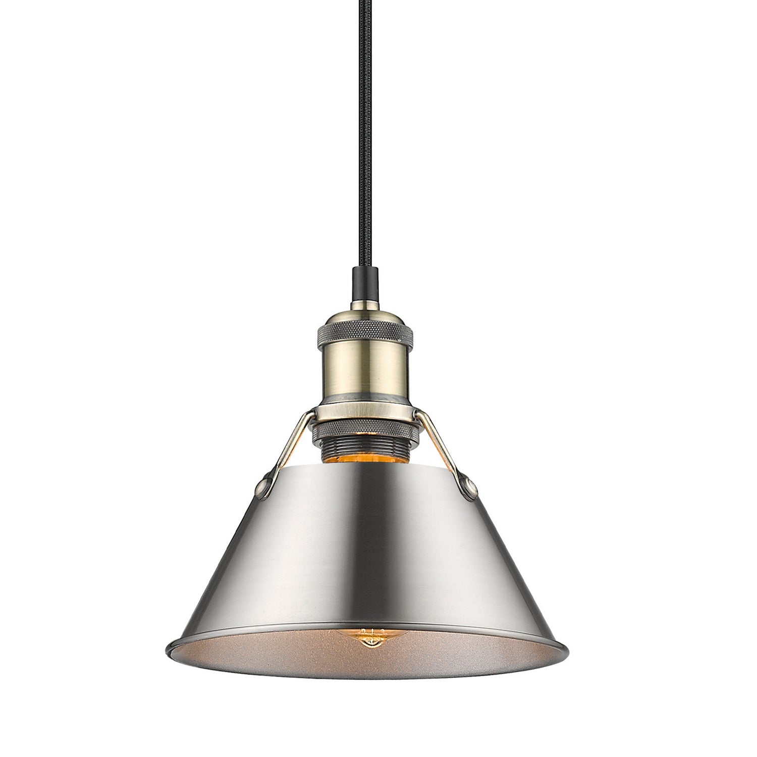 Golden - 3306-S AB-PW - One Light Mini Pendant - Orwell AB - Aged Brass