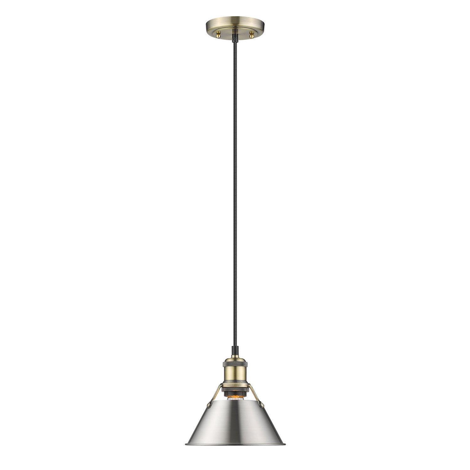 Golden - 3306-S AB-PW - One Light Mini Pendant - Orwell AB - Aged Brass