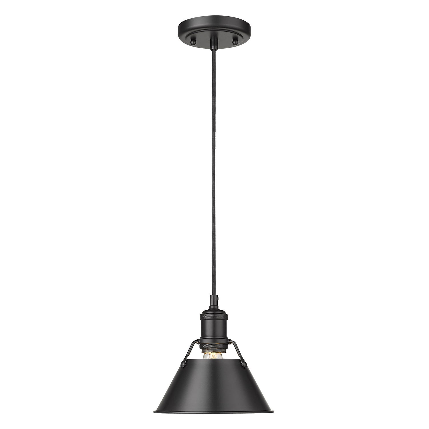 Golden - 3306-S BLK-BLK - One Light Pendant - Orwell BLK - Matte Black