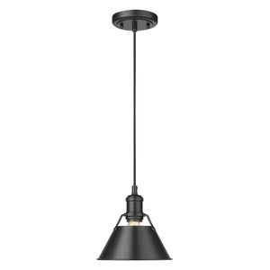 Golden - 3306-S BLK-BLK - One Light Mini Pendant - Orwell BLK - Matte Black