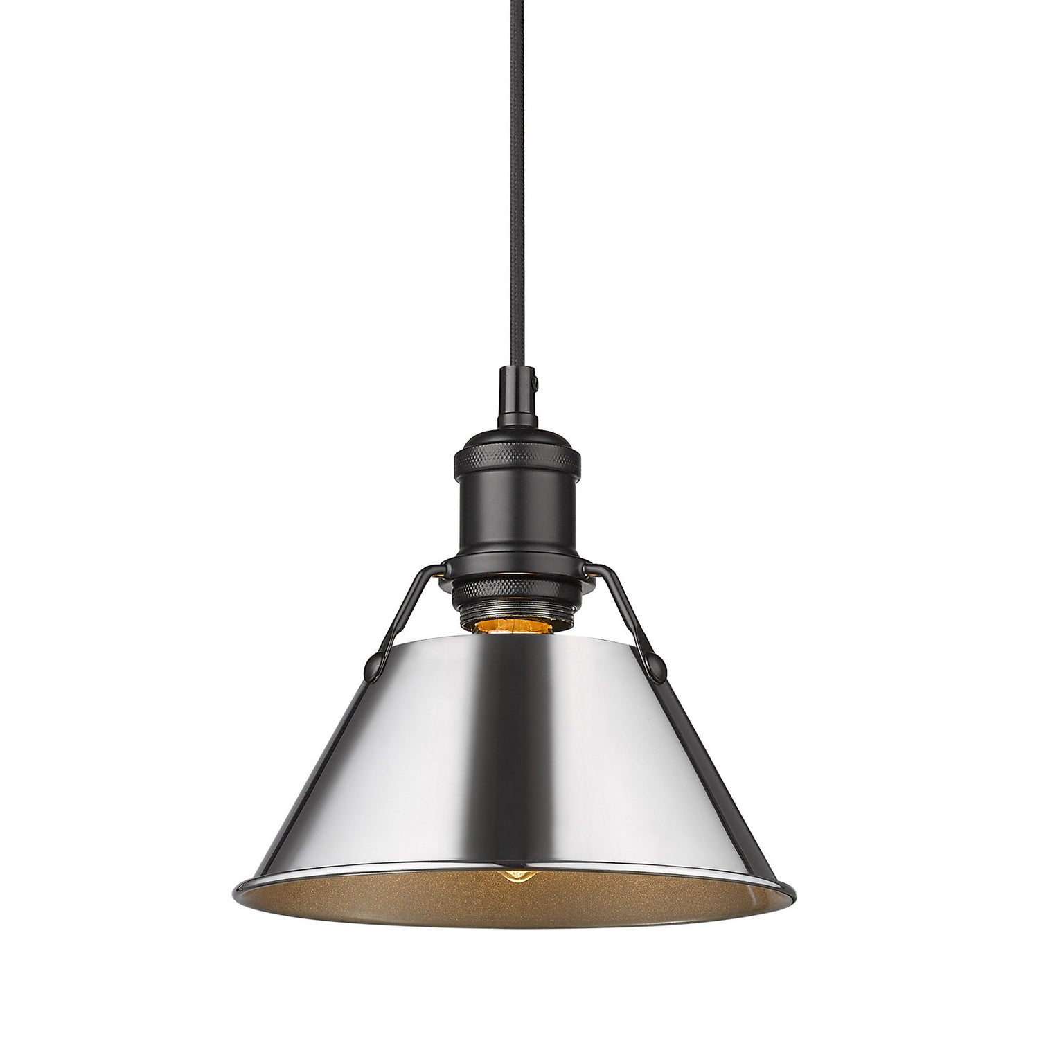 Golden - 3306-S BLK-CH - One Light Mini Pendant - Orwell BLK - Matte Black