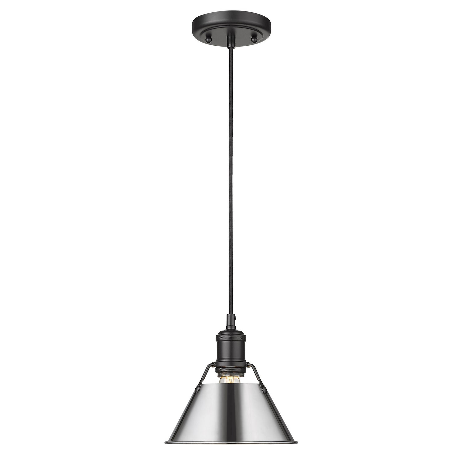 Golden - 3306-S BLK-CH - One Light Mini Pendant - Orwell BLK - Matte Black