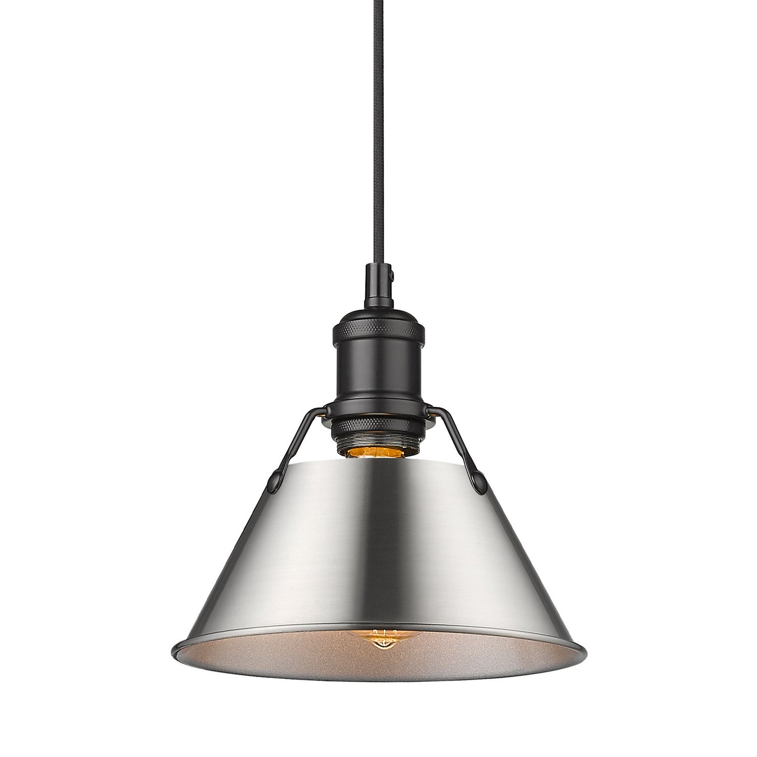 Golden - 3306-S BLK-PW - One Light Mini Pendant - Orwell BLK - Matte Black