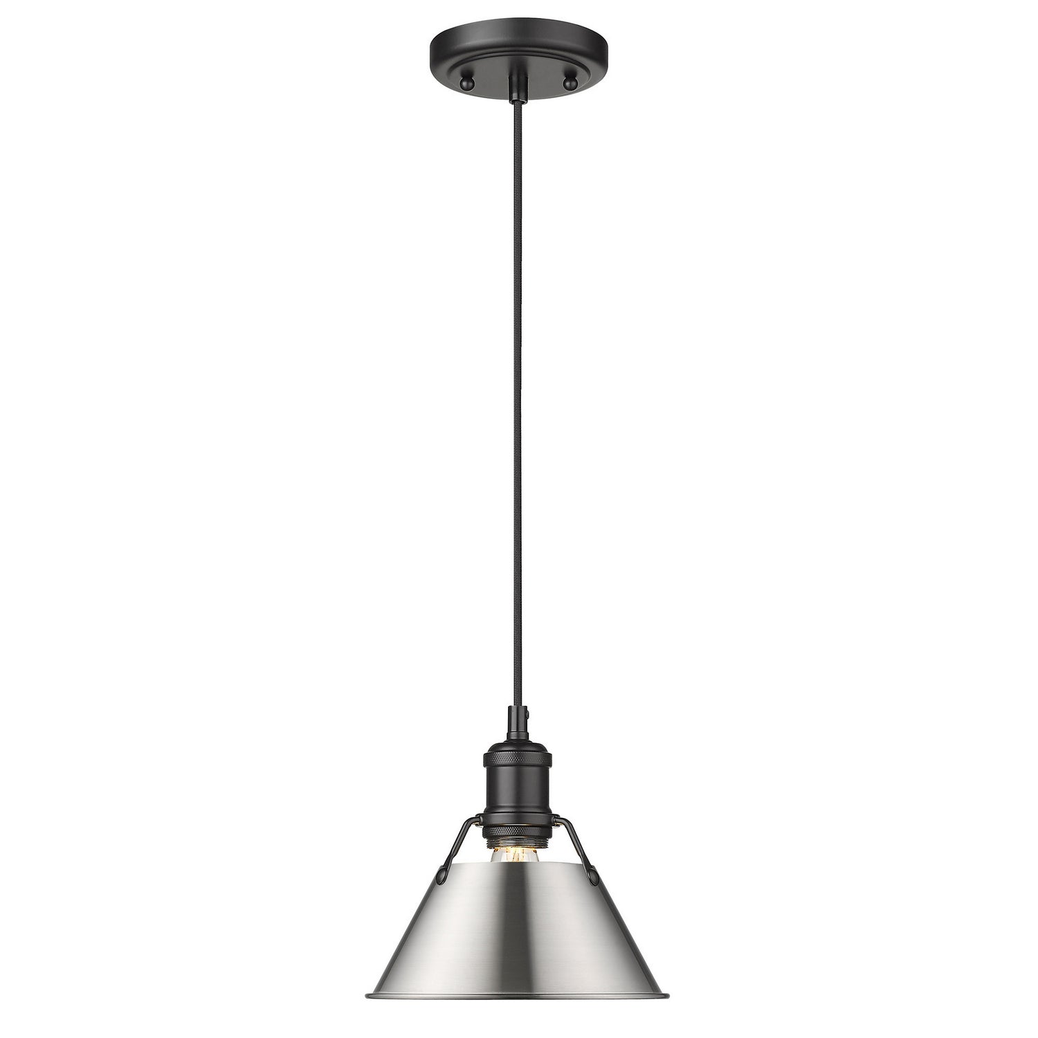 Golden - 3306-S BLK-PW - One Light Mini Pendant - Orwell BLK - Matte Black