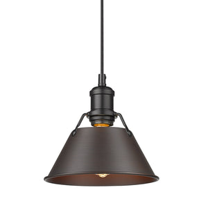 Golden - 3306-S BLK-RBZ - One Light Mini Pendant - Orwell BLK - Matte Black