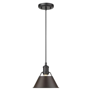 Golden - 3306-S BLK-RBZ - One Light Mini Pendant - Orwell BLK - Matte Black