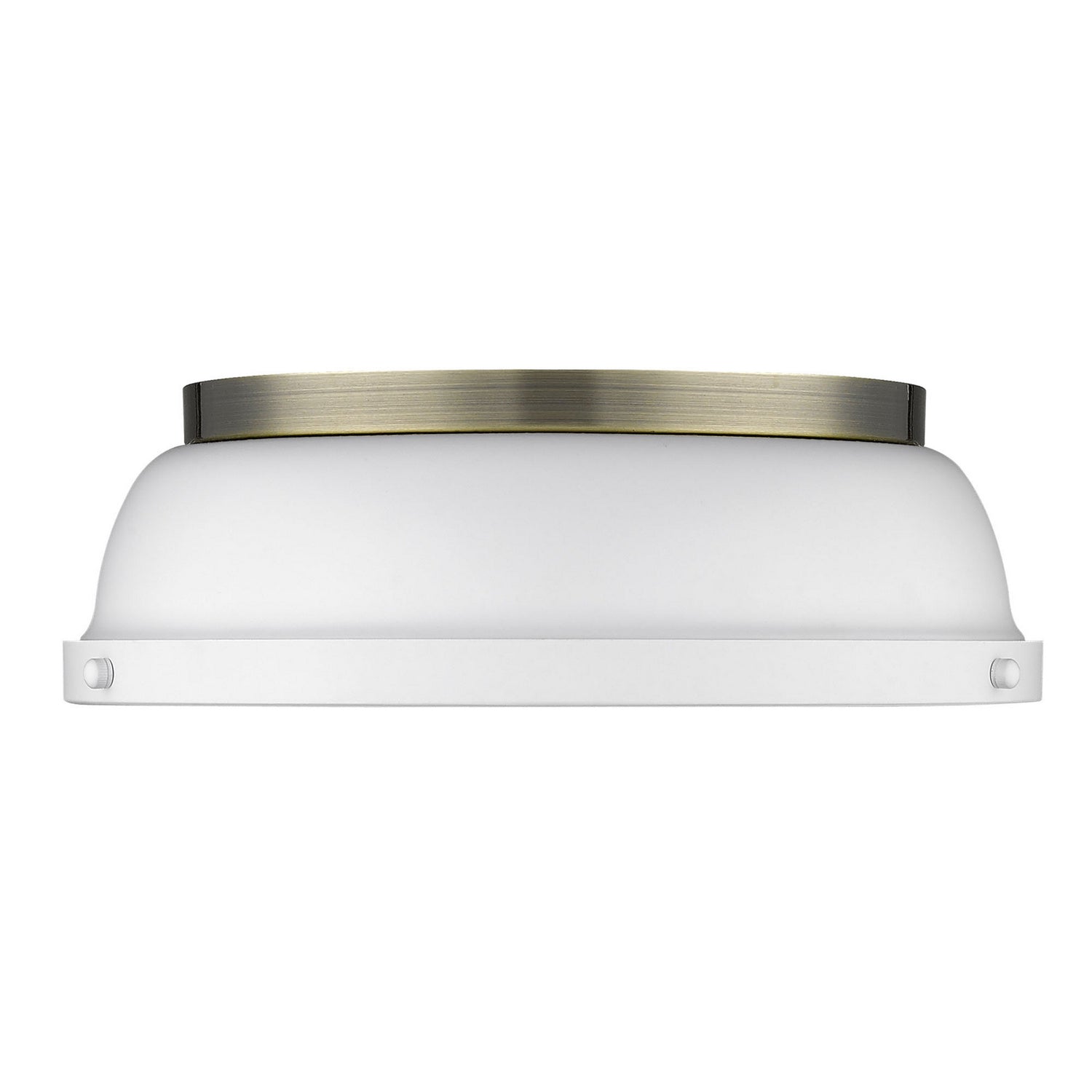 Golden - 3602-14 AB-WHT - Two Light Flush Mount - Duncan AB - Aged Brass