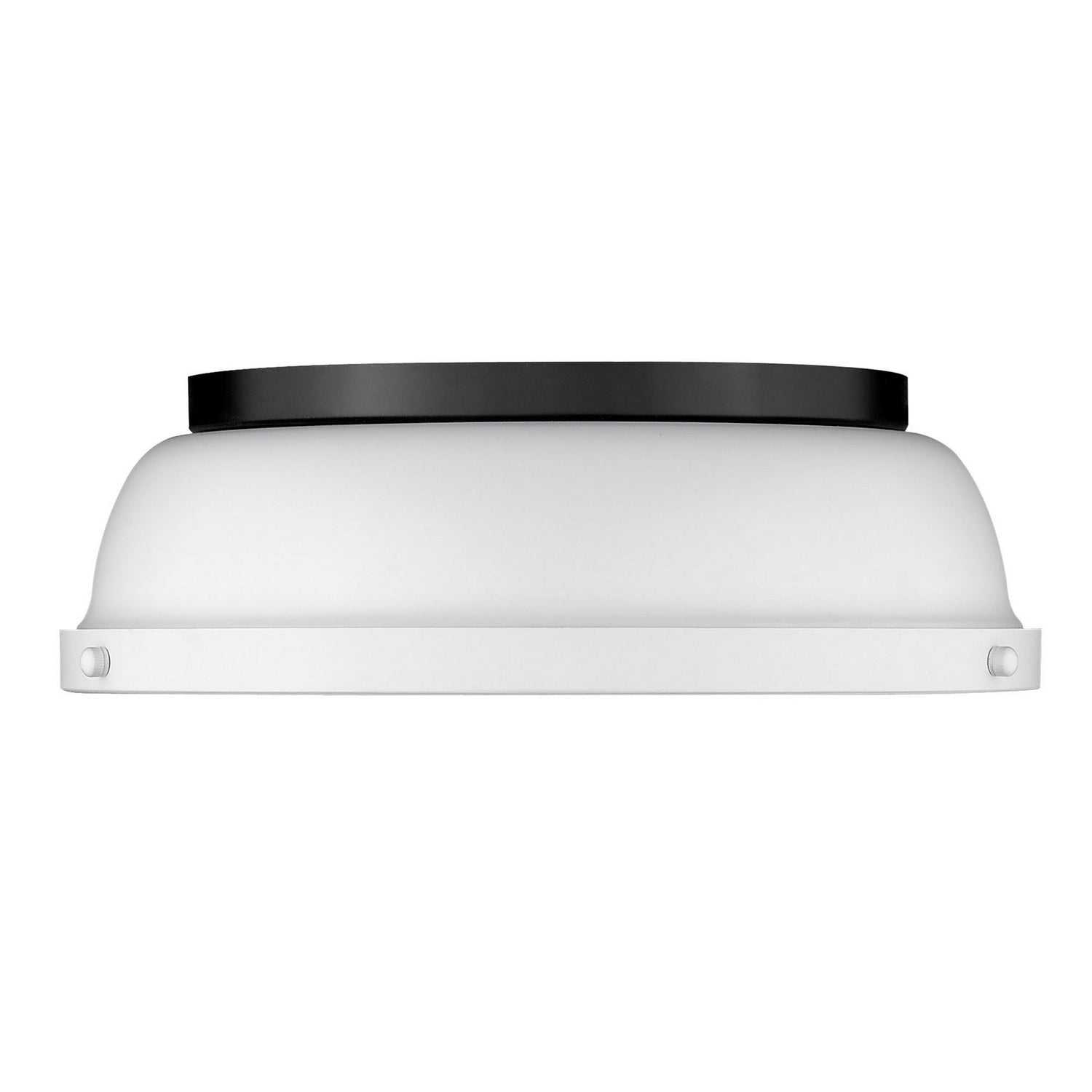 Golden - 3602-14 BLK-WHT - Two Light Flush Mount - Duncan BLK - Matte Black