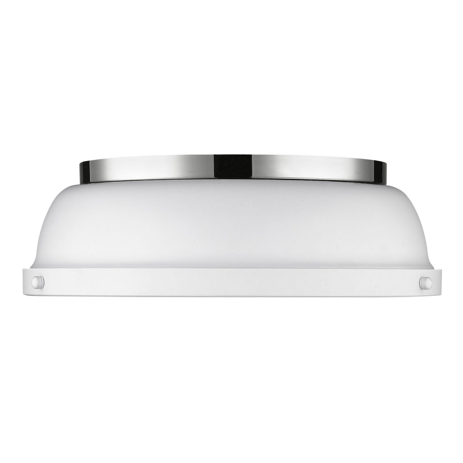 Golden - 3602-14 CH-WHT - Two Light Flush Mount - Duncan CH - Chrome