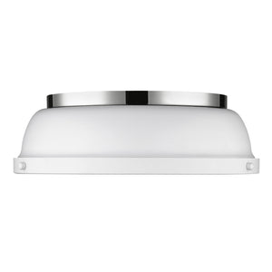 Golden - 3602-14 CH-WHT - Two Light Flush Mount - Duncan CH - Chrome