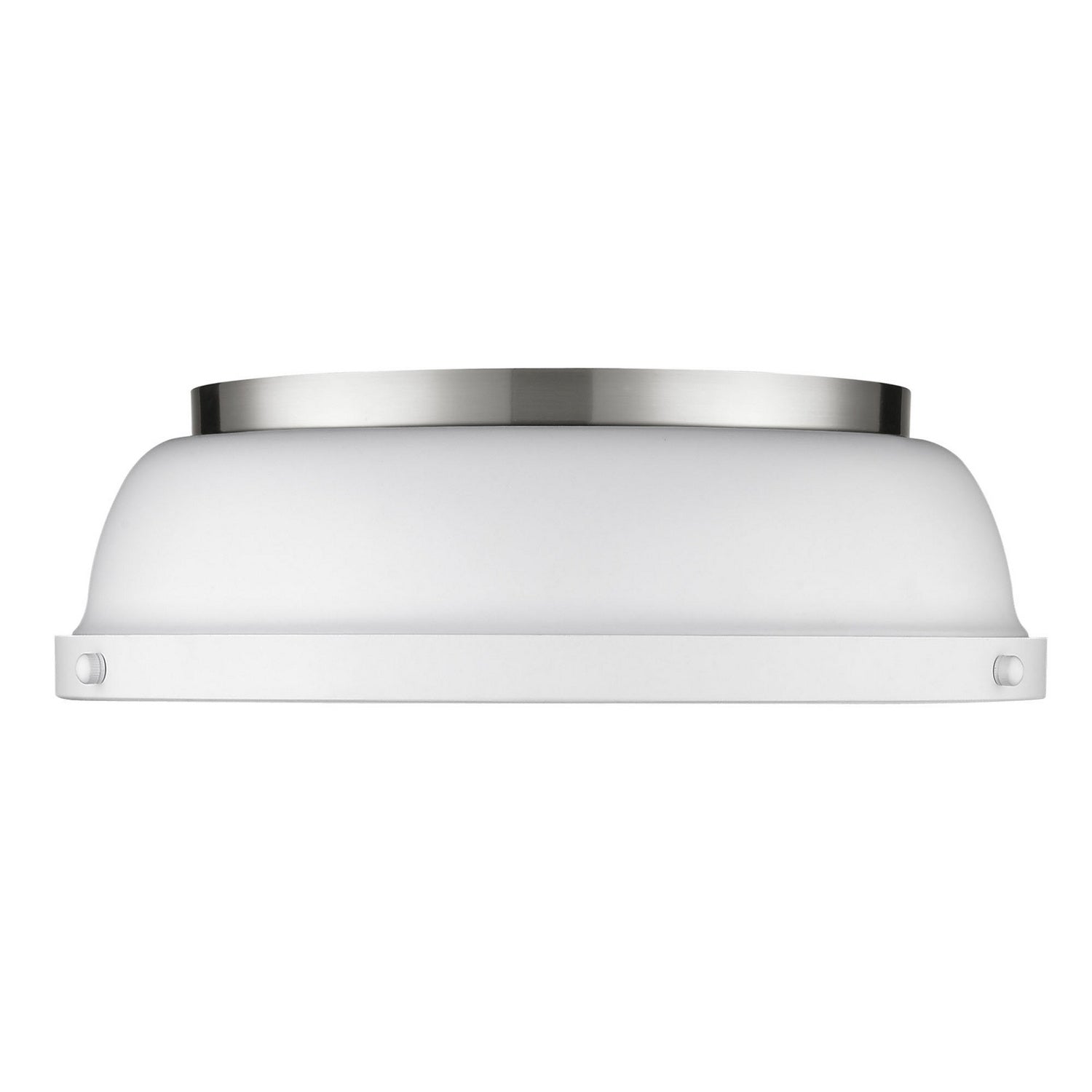 Golden - 3602-14 PW-WHT - Two Light Flush Mount - Duncan PW - Pewter