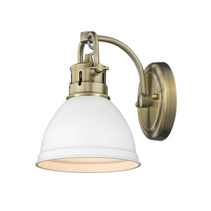 Golden - 3602-BA1 AB-WHT - One Light Bath Vanity - Duncan AB - Aged Brass