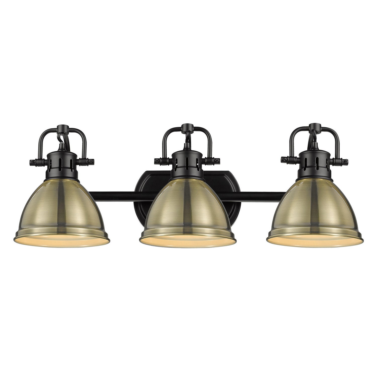 Golden - 3602-BA3 BLK-AB - Three Light Bath Vanity - Duncan BLK - Matte Black