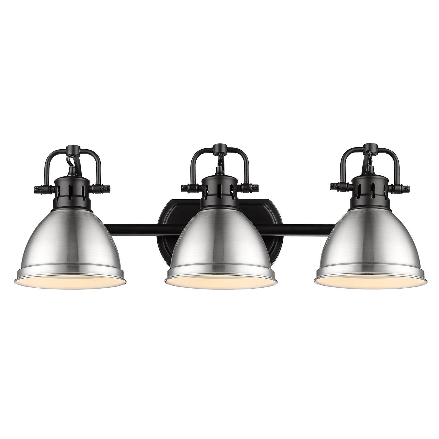 Golden - 3602-BA3 BLK-PW - Three Light Bath Vanity - Duncan BLK - Matte Black